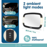 Onco LED Baby Car Mirror with Remote Control and Dual Light Modes